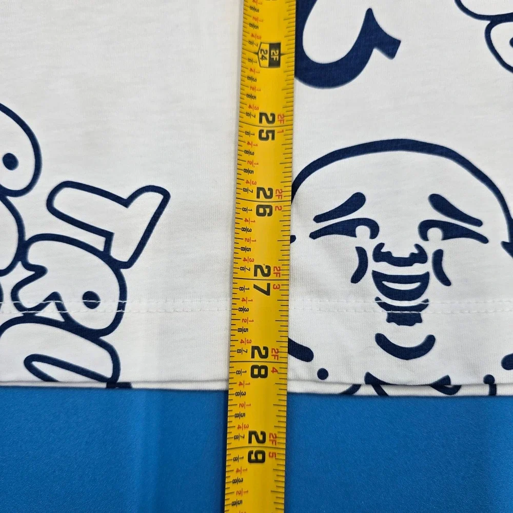 True Religion AOP Bubble Tee‎ Buddha Print White Navy Streetwear Small